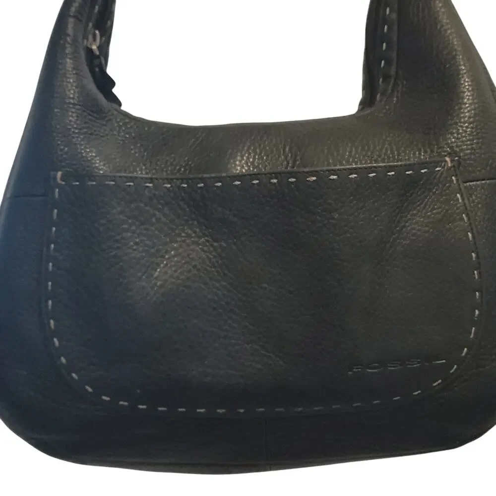 Vintage Fossil Pebbled Leather Hobo